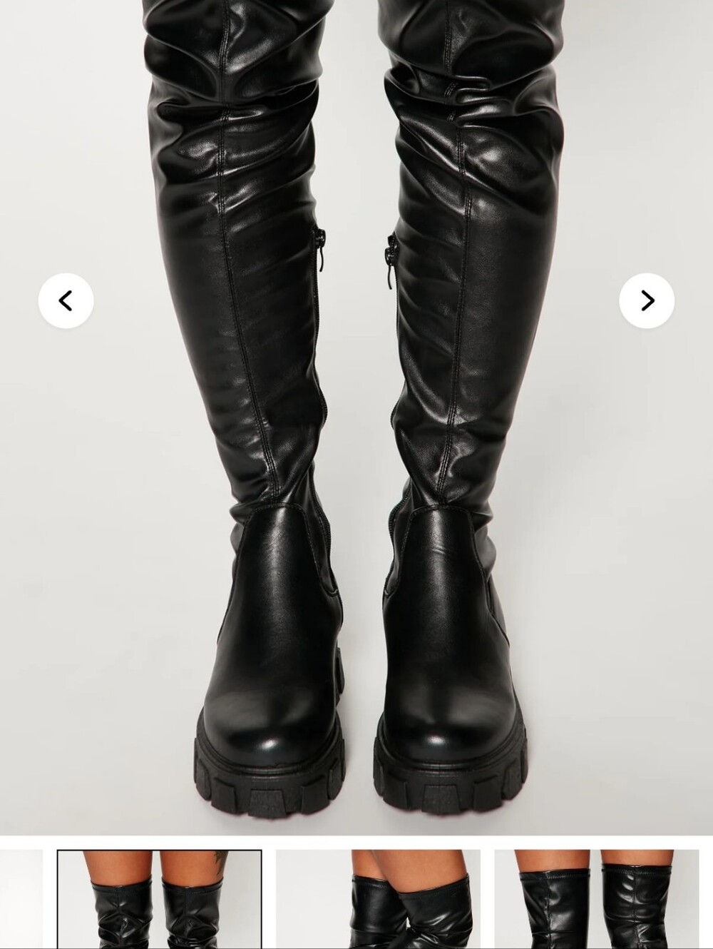 New Fashion Nova Black Over-the-Knee Chunky Sole Boots